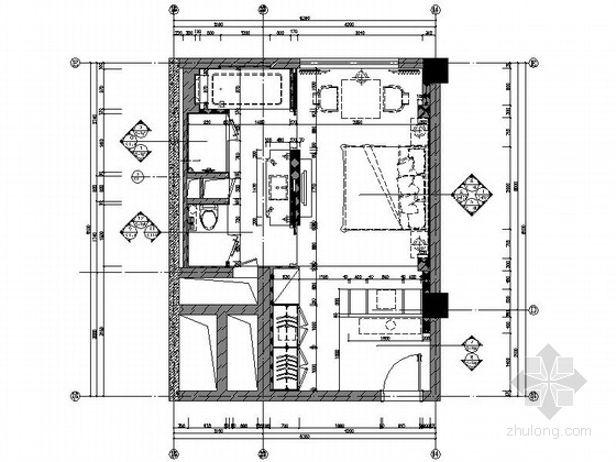 新古典酒店模型资料下载-[杭州]高档连锁酒店新古典豪华大床房装修图（含效果）