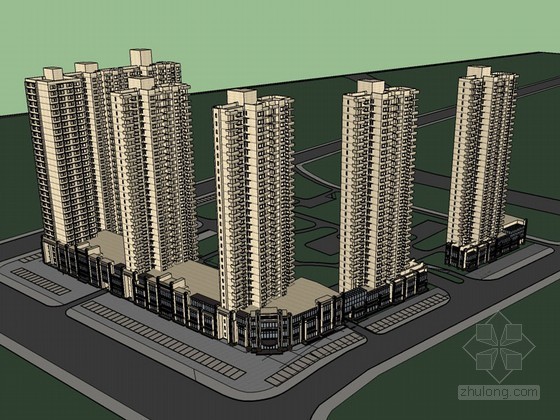 超高住宅建筑资料下载-超高住宅SketchUp模型下载