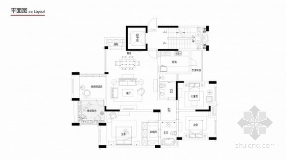 花园洋房样板房资料下载-[重庆]花园洋房法式风格三居室样板间软装设计方案