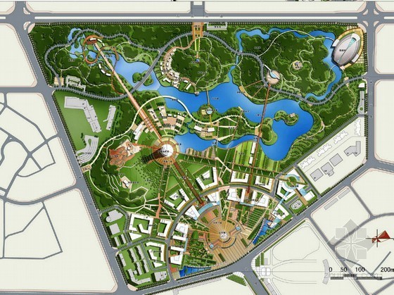 综合性滨水公园设计模型资料下载-[株洲]综合性公园总体景观设计