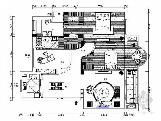 上海九间平面图资料下载-[上海]精品现代三居室样板间室内设计装修施工图