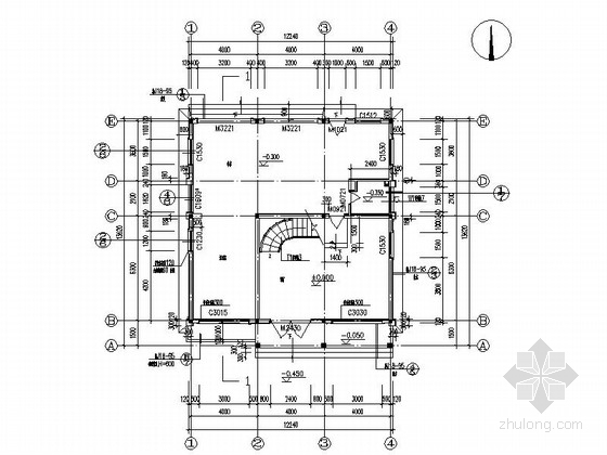 豪华三层独栋别墅建筑施工图-豪华三层独栋别墅平面图 