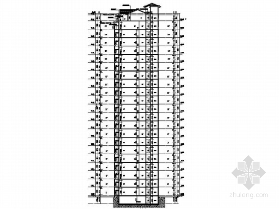 [山东]21层高层安置区剪力墙住宅楼建筑施工图-21层高层安置区剪力墙住宅楼剖面图 