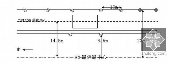 [陕西]市政道路污水顶管专项施工方案（附CAD图）-管径降水布置平面图