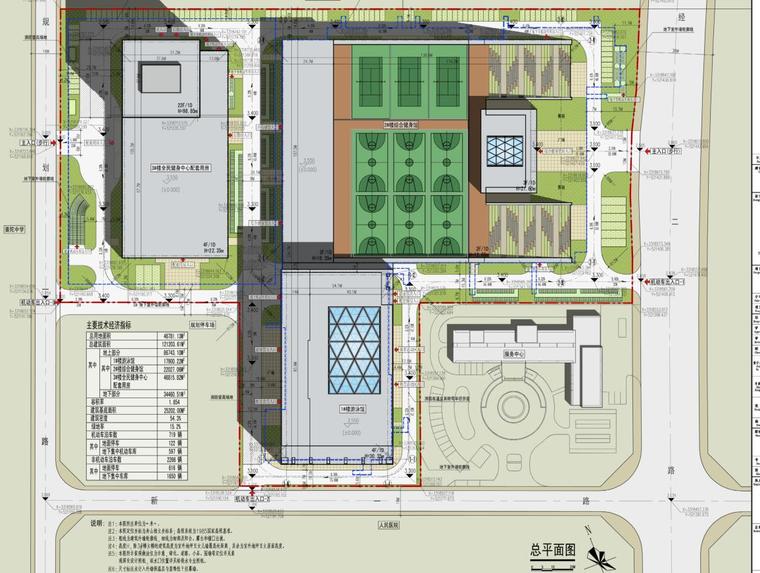 [浙江]普陀区全民健身中心建筑方案文本（PDF+134页）-总平面图