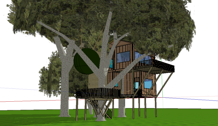儿童娱乐体育设施SU模型资料下载-74套树屋·小木屋SU模型11-20