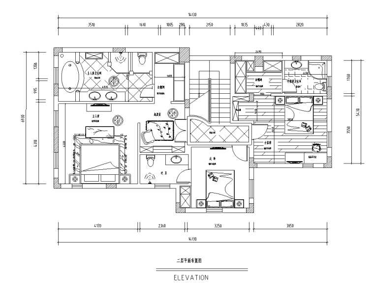 客厅背景墙现代风格资料下载-[天津]某三层现代风格别墅装饰施工图