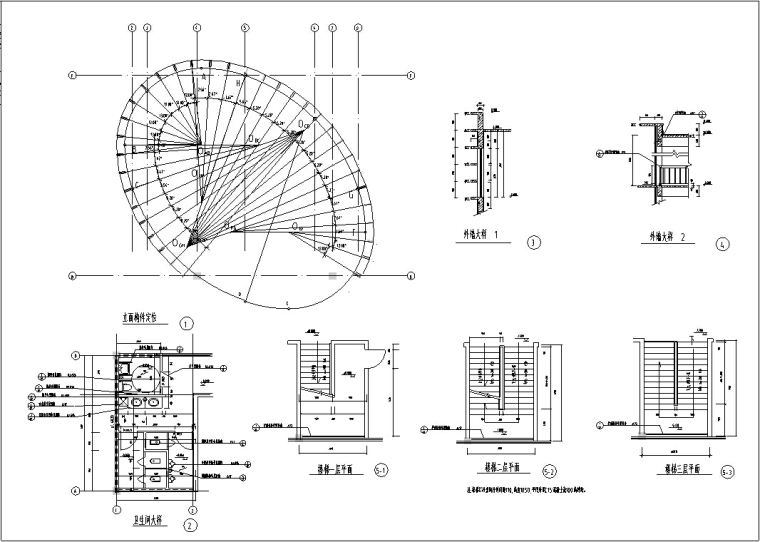 某小区多层会所建筑设计方案施工图CAD-3