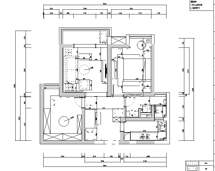 室内木作施工图资料下载-[湖北]欧美时尚混搭风格样板房设计施工图（附效果图）