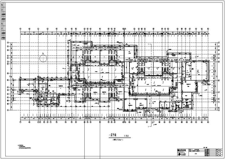 [湖南]十六班知名地产幼儿园建筑设计（施工图CAD）-十六班知名地产幼儿园建筑设计一层平面图