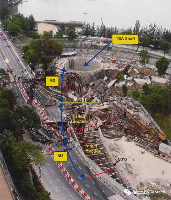 地铁基坑开挖方式资料下载-[地铁倒塌]新加坡Nicoll Highway基坑倒塌纪实