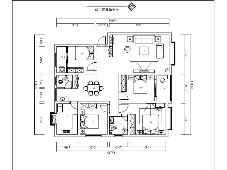 湘菜馆设计含效果图资料下载-简约四居室设计施工图（含效果图）