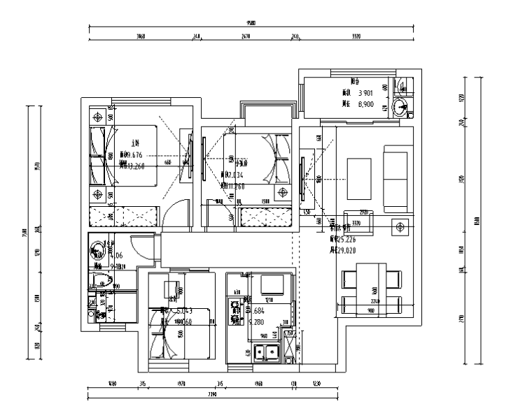 客厅高级灰资料下载-现代高级灰三居室住宅设计施工图（附效果图）