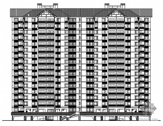 住宅楼斜屋面施工资料下载-某斜屋面层十六层住宅楼建筑施工图