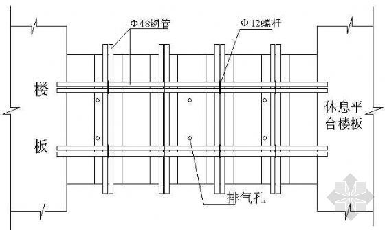 构造柱支模图资料下载-楼梯支模图