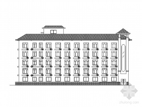 小型酒店建筑图资料下载-某五层小型宾馆建筑扩初图