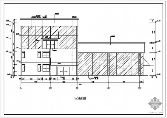 幕墙建筑结构图纸资料下载-某四层钢框架带全玻璃幕墙建筑结构设计图纸