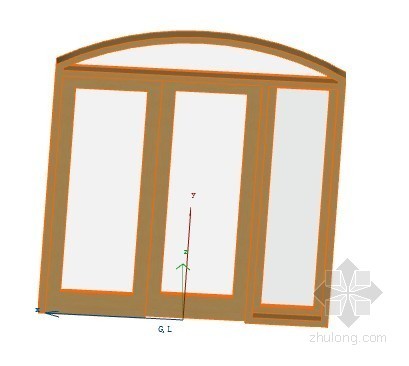 拱形木桥3d模型资料下载-拱形滑动门，带侧窗，顶窗 ArchiCAD模型