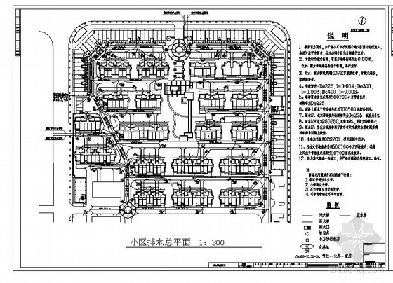 小区室外排水图资料下载-浙江某小区室外排水平面图