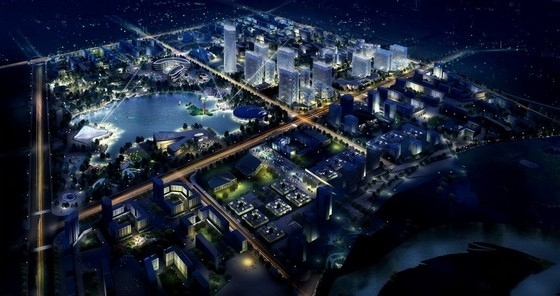 [内蒙古]复合功能可持续都市活力核心区景观规划设计方案-鸟瞰图 