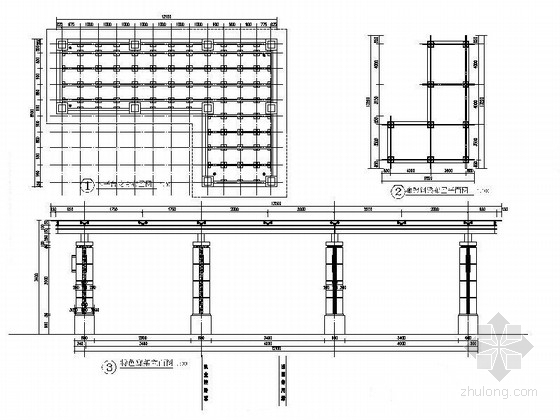 [云南]现代风格特色廊架、花架施工图-廊架立面图 