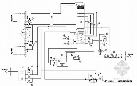 脱硫脱硝电气室施工图资料下载-烟气脱硫系统图