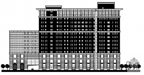 高层办公建筑初步设计资料下载-上海某商业办公综合楼建筑初步图