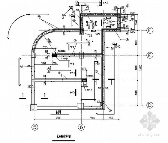 水池混凝土柱墩节点资料下载-水池泵房节点构造详图