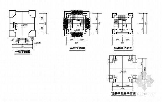 钟楼设计平立面图- 