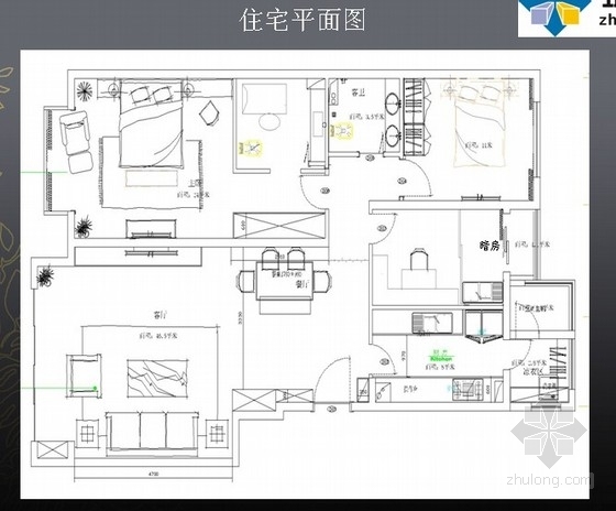 高端小区户型资料下载-[北京]某高端小区三居室家居软装配饰方案