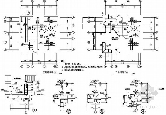 4层别墅结构设计资料下载-某3层别墅结构设计图