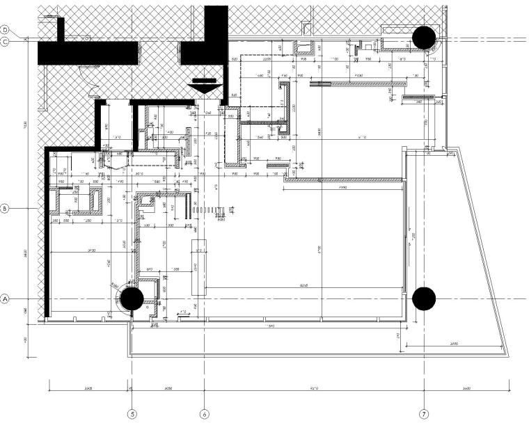 [李玮珉]深圳湾一号-豪华两居室样板间室内装修设计施工图（CAD）-4放样平面图