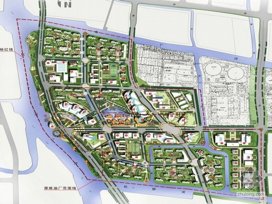大学城中心地块城市设计资料下载-杭州厂区及周边地块城市设计