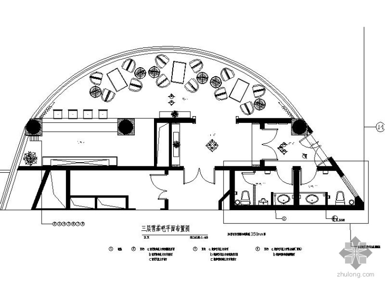 建筑施工图8000平米资料下载-100平米雪茄吧装饰施工图