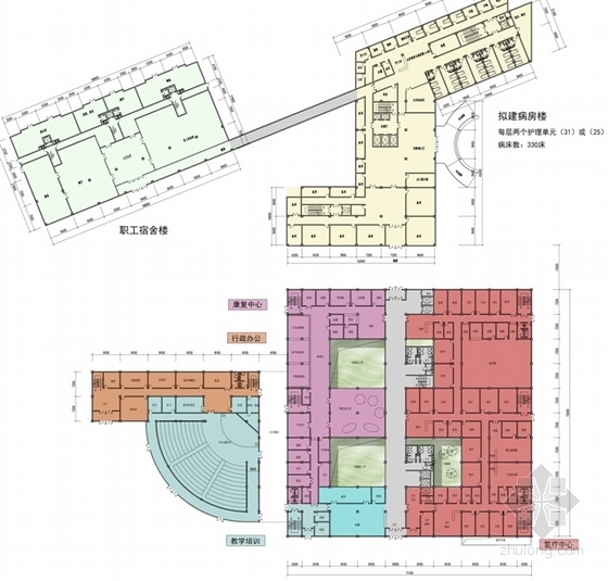 [内蒙古]现代风格医疗中心建筑设计方案文本-现代风格医疗中心建筑设计平面图