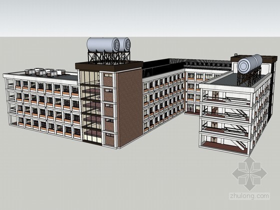 浙江多层建筑室内资料下载-多层建筑SketchUp模型下载
