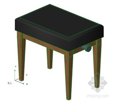 钢琴模型资料下载-钢琴凳 ArchiCAD模型