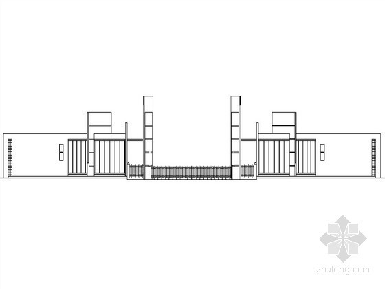 学校大门施工图设计资料下载-[北京]某外国语学校新校舍北外大门建筑施工图