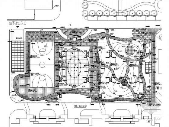 [洛阳]城市新型生态广场景观设计施工图-铺装定位施工图 