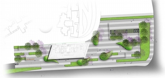 [四川]现代强烈标识性的商业及住宅区景观规划设计方案-景观平面图