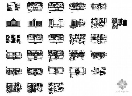 简单办公楼建筑结构图资料下载-某三层框架办公楼建筑结构图