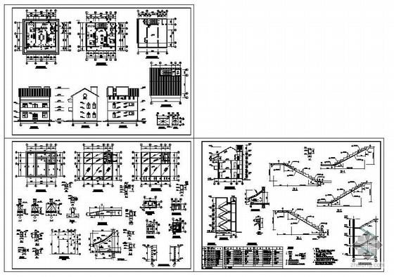 2层别墅建筑施工资料下载-某2层复式别墅建筑结构图