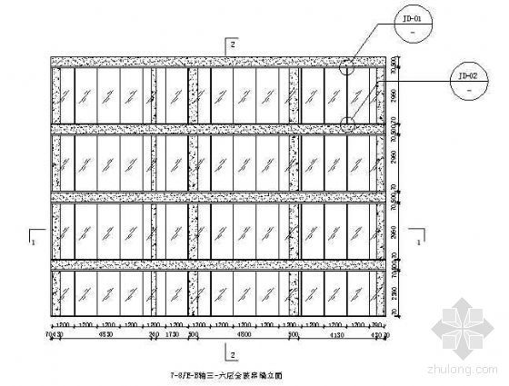 发一全套点玻幕墙图资料下载-全玻幕墙大样图