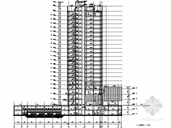 [上海]某22层商业综合楼建筑施工图（上海某知名设计院）- 