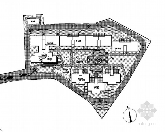 居住区中心绿地总平面图资料下载-居住区中心绿地景观工程施工图