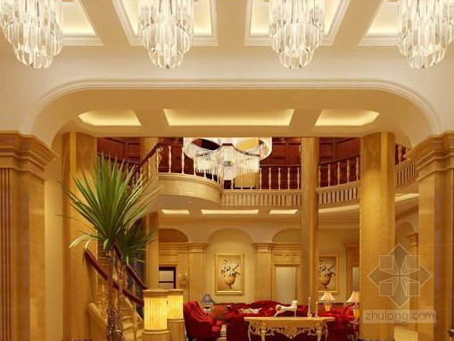 豪华欧式别墅客厅设计图资料下载-豪华欧式别墅客厅