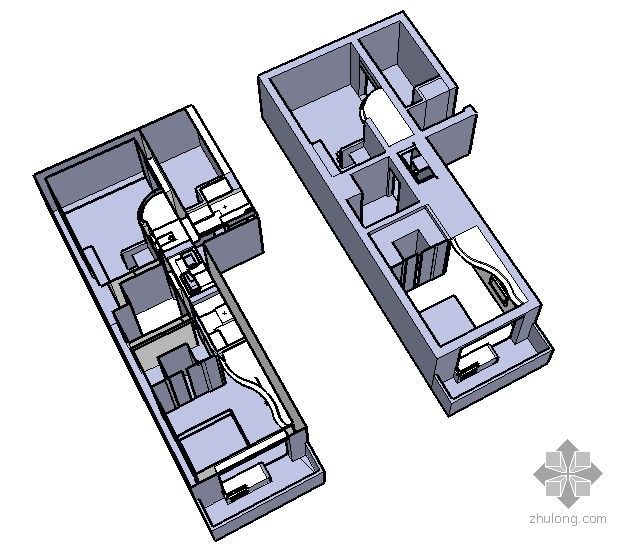 高层小户型居住建筑cad资料下载-小户型sketch模型