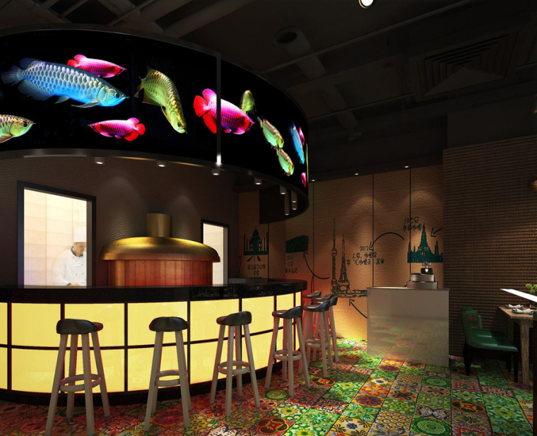 (原创）烤鱼餐厅设计案例效果图-烤鱼餐厅1.jpg