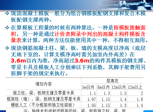 造价基础知识与算量基础知识培训讲义-模板工程