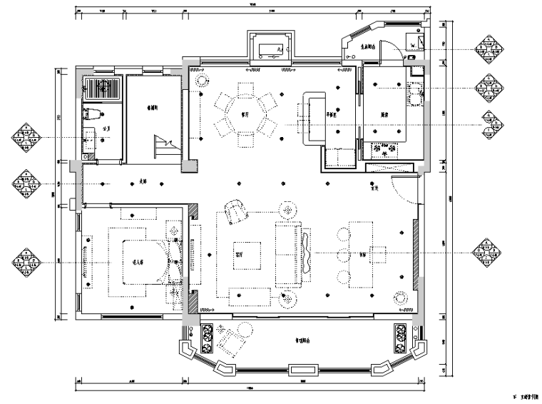 绝代芳华|香堤荣府别墅设计施工图（附效果图）-立面索引图